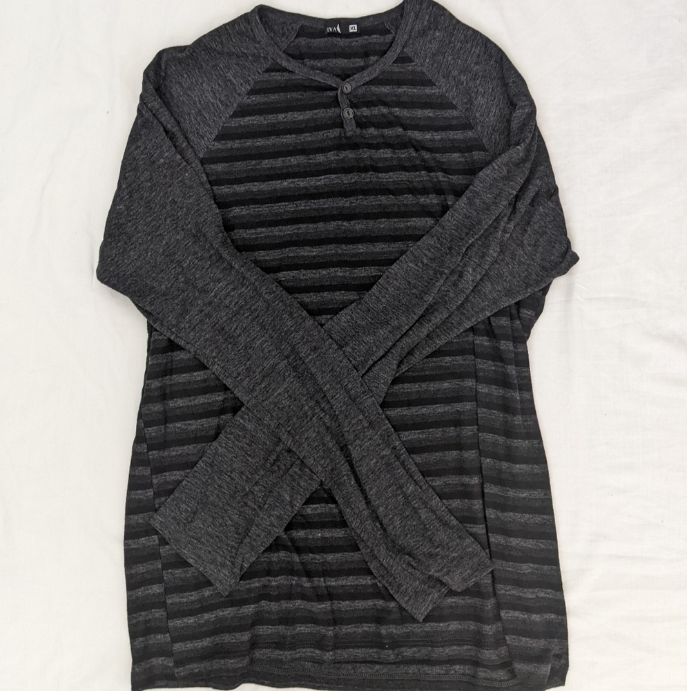 Men's Siva Black And Gray Long Sleeve